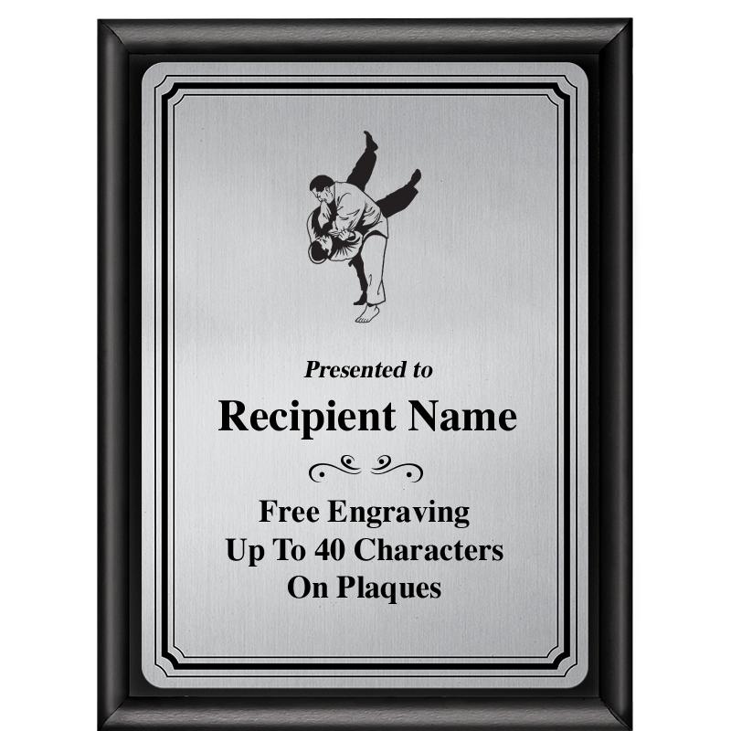 6X8 SLVR TRIO PLT BLK SHNY PLQ