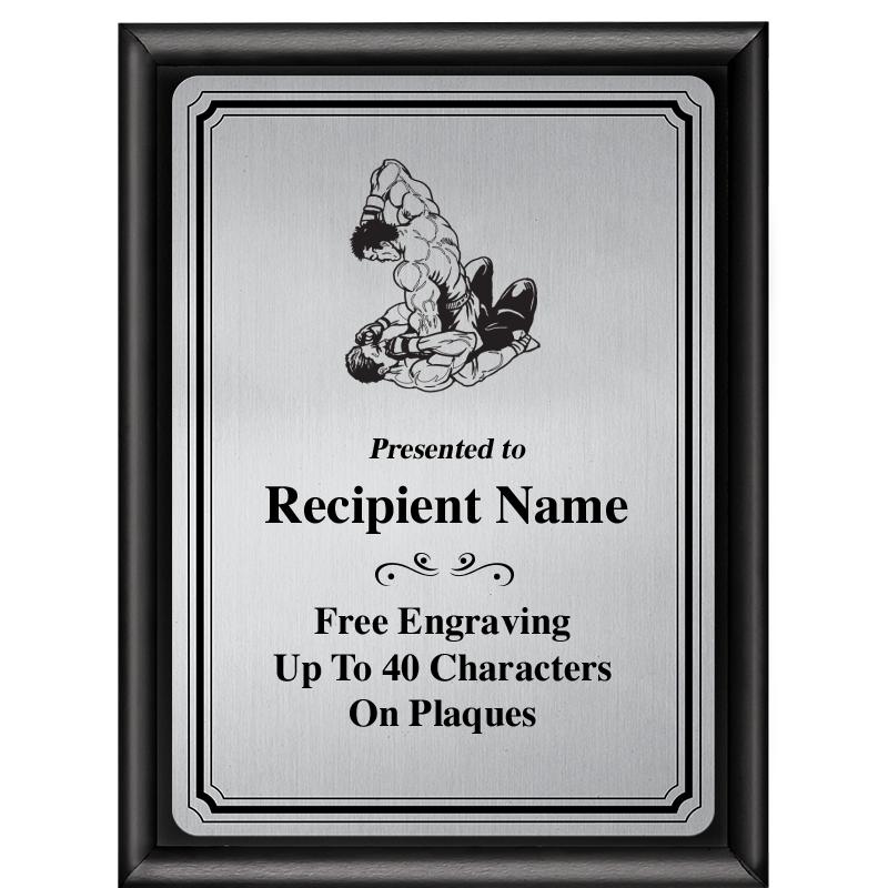 6X8 SLVR TRIO PLT BLK SHNY PLQ