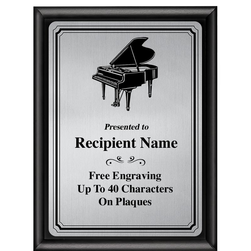 6X8 SLVR TRIO PLT BLK SHNY PLQ