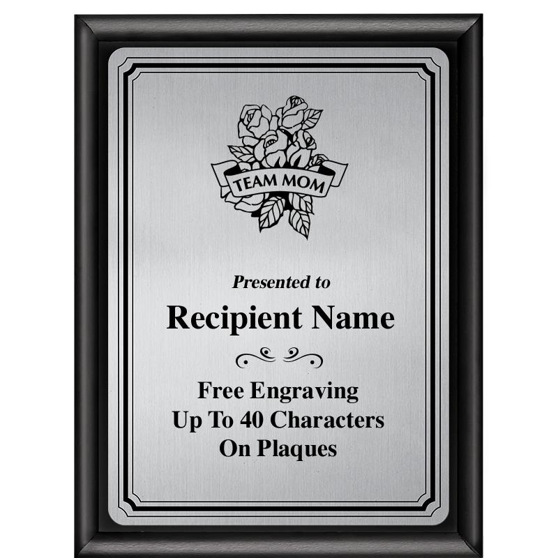 6X8 SLVR TRIO PLT BLK SHNY PLQ