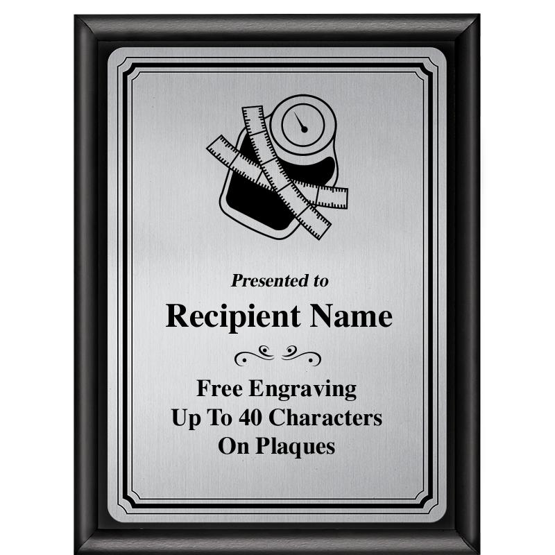 6X8 SLVR TRIO PLT BLK SHNY PLQ