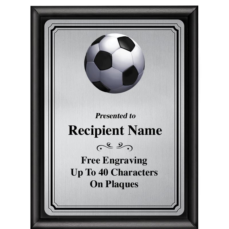 6X8 SLVR TRIO PLT BLK SHNY PLQ