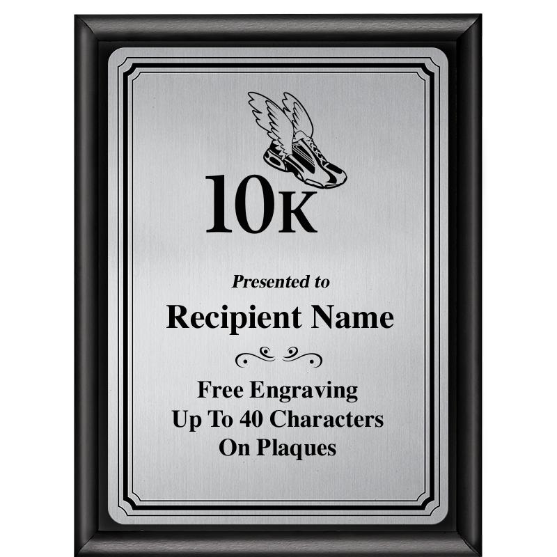 6X8 SLVR TRIO PLT BLK SHNY PLQ