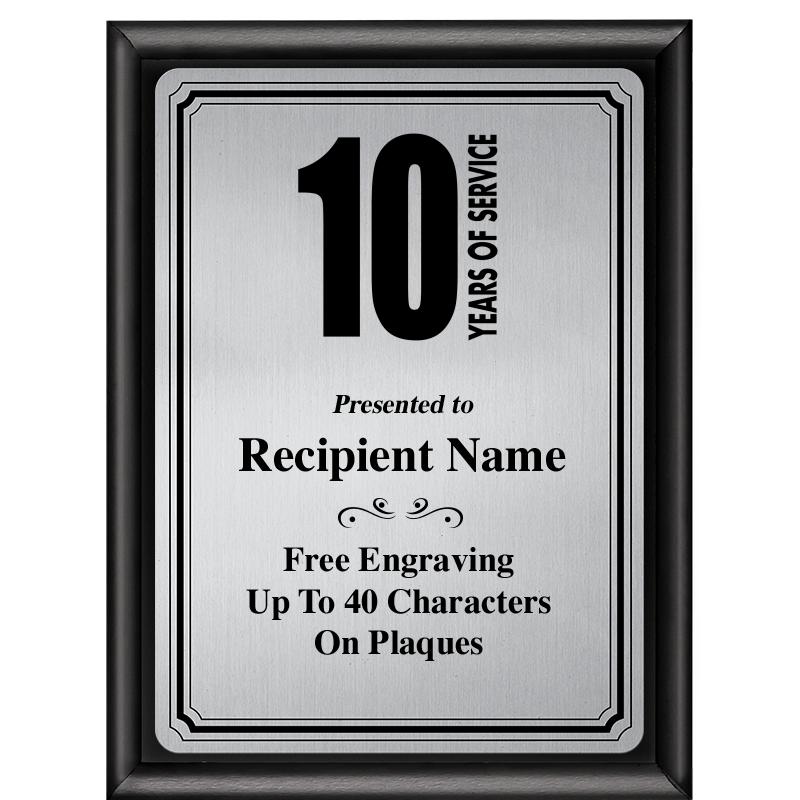 6X8 SLVR TRIO PLT BLK SHNY PLQ