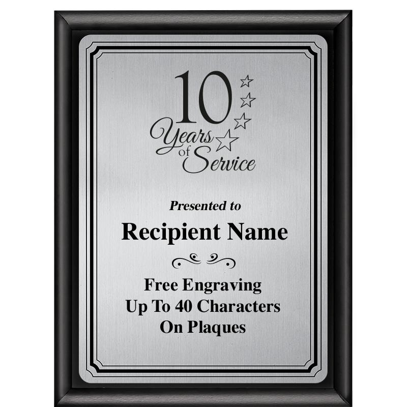 6X8 SLVR TRIO PLT BLK SHNY PLQ