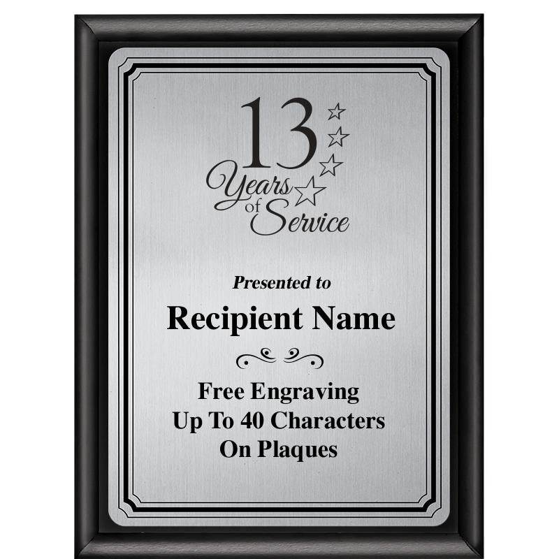 6X8 SLVR TRIO PLT BLK SHNY PLQ