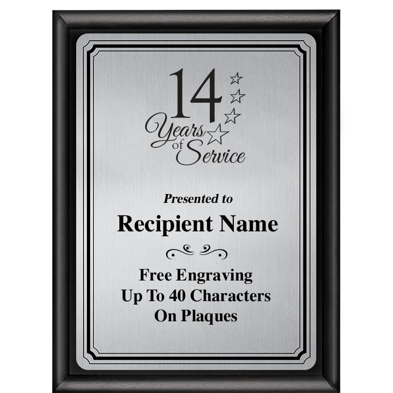 6X8 SLVR TRIO PLT BLK SHNY PLQ