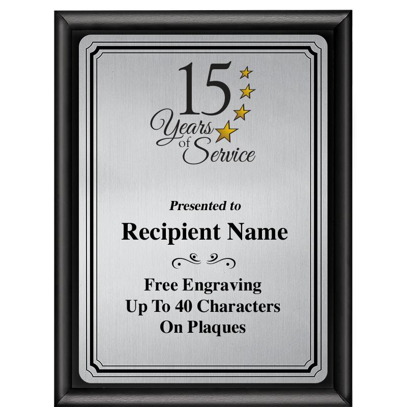 6X8 SLVR TRIO PLT BLK SHNY PLQ