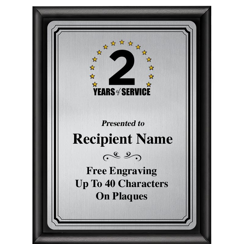 6X8 SLVR TRIO PLT BLK SHNY PLQ