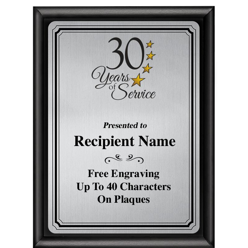 6X8 SLVR TRIO PLT BLK SHNY PLQ