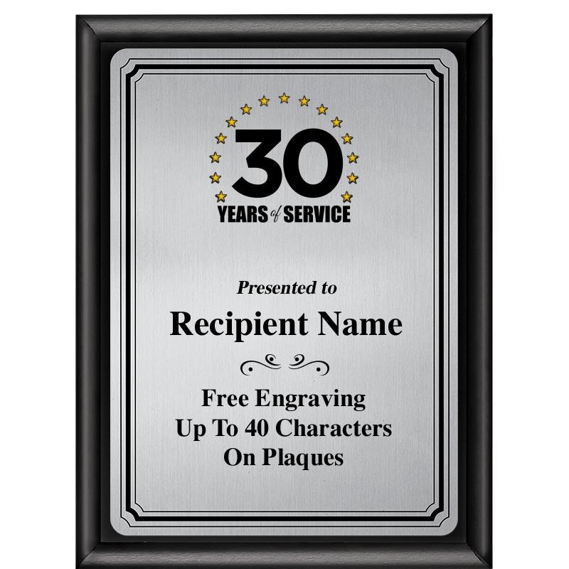 6X8 SLVR TRIO PLT BLK SHNY PLQ