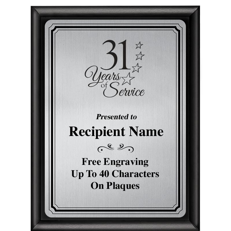 6X8 SLVR TRIO PLT BLK SHNY PLQ