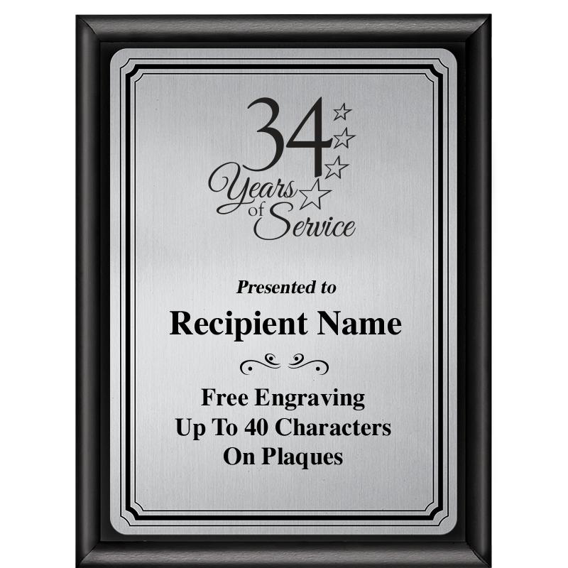 6X8 SLVR TRIO PLT BLK SHNY PLQ