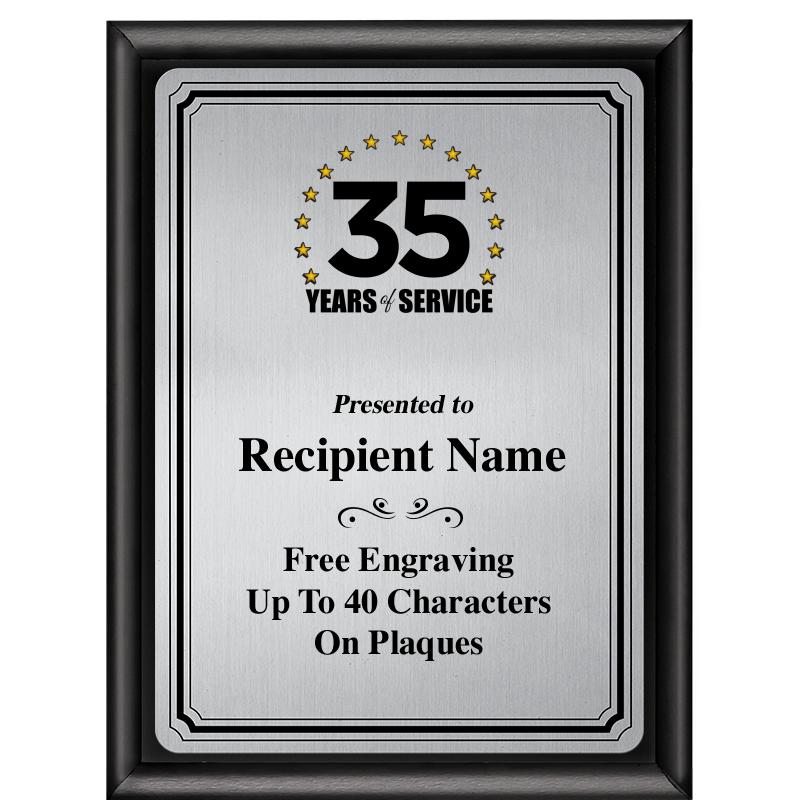 6X8 SLVR TRIO PLT BLK SHNY PLQ