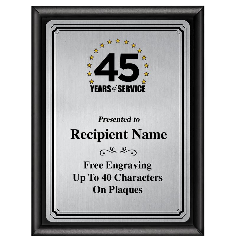 6X8 SLVR TRIO PLT BLK SHNY PLQ