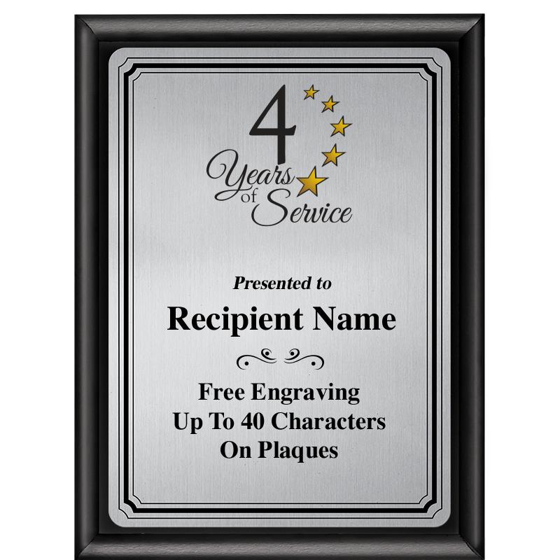 6X8 SLVR TRIO PLT BLK SHNY PLQ