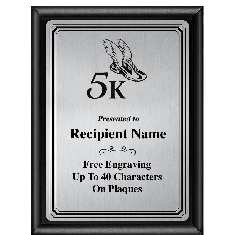 6X8 SLVR TRIO PLT BLK SHNY PLQ