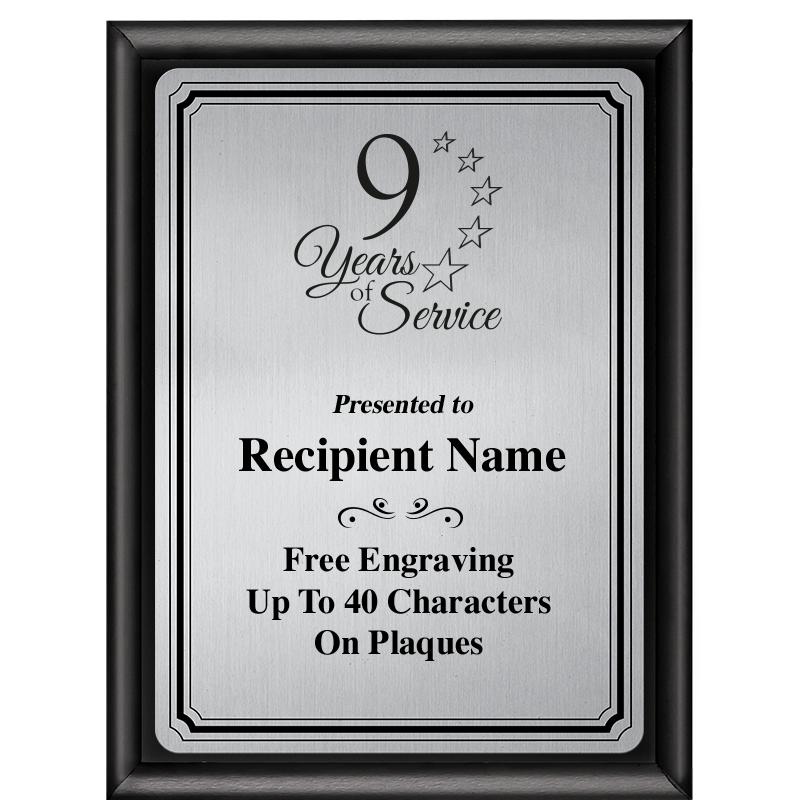 6X8 SLVR TRIO PLT BLK SHNY PLQ