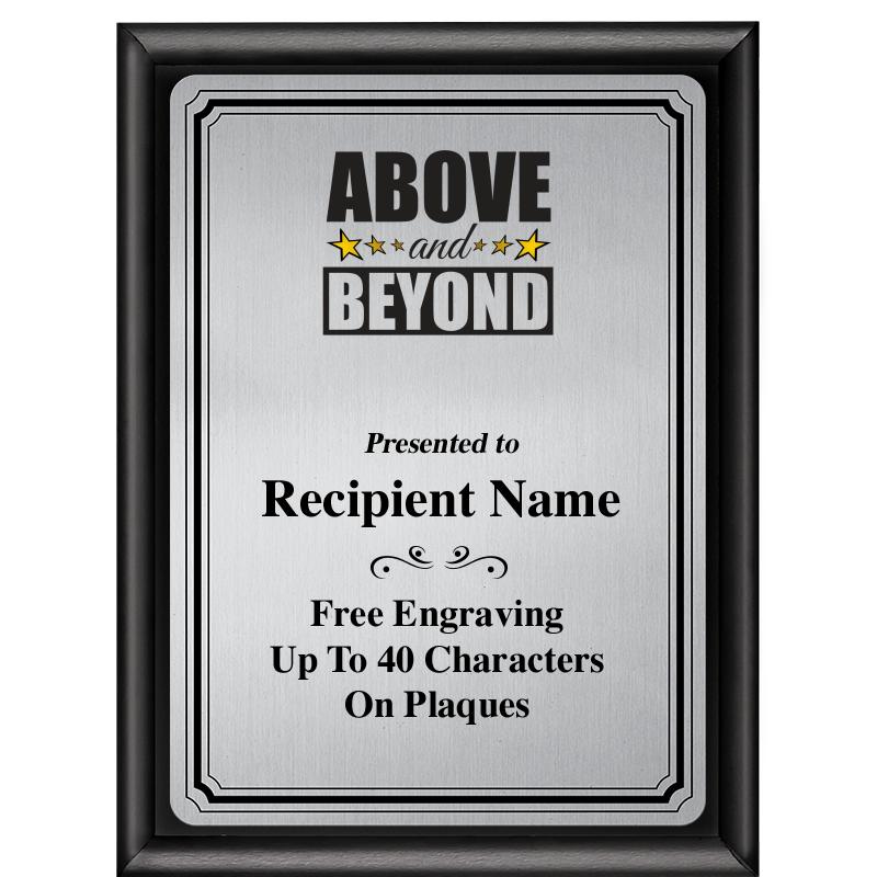 6X8 SLVR TRIO PLT BLK SHNY PLQ