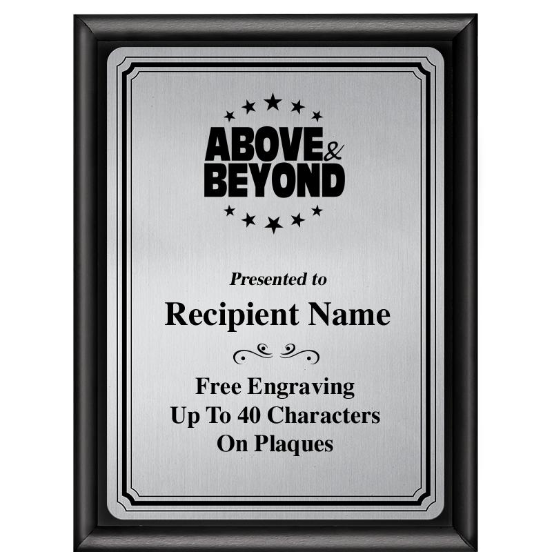 6X8 SLVR TRIO PLT BLK SHNY PLQ