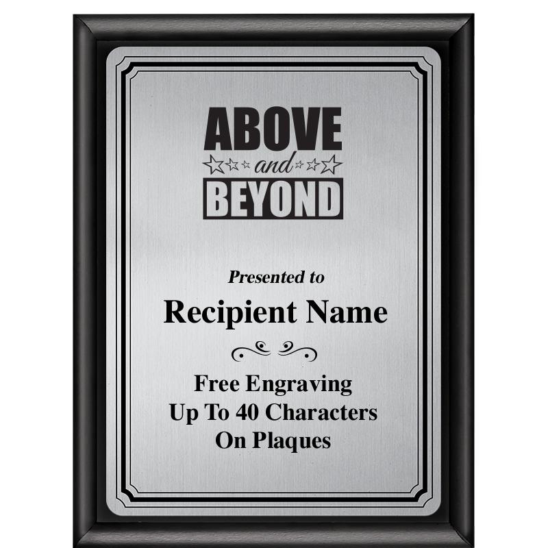 6X8 SLVR TRIO PLT BLK SHNY PLQ