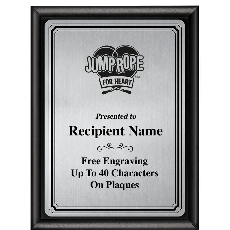 6X8 SLVR TRIO PLT BLK SHNY PLQ