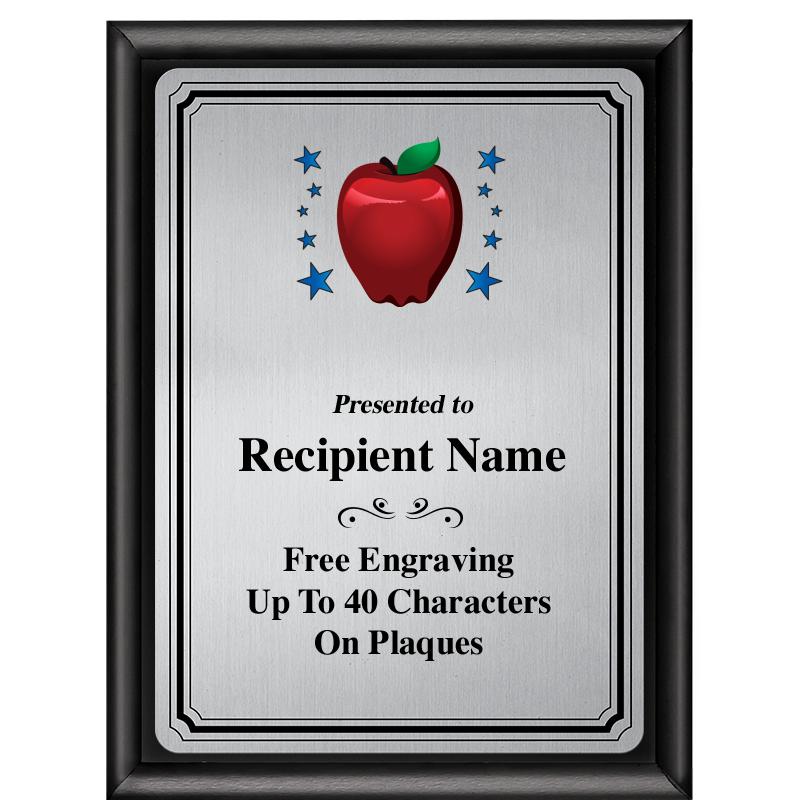 6X8 SLVR TRIO PLT BLK SHNY PLQ