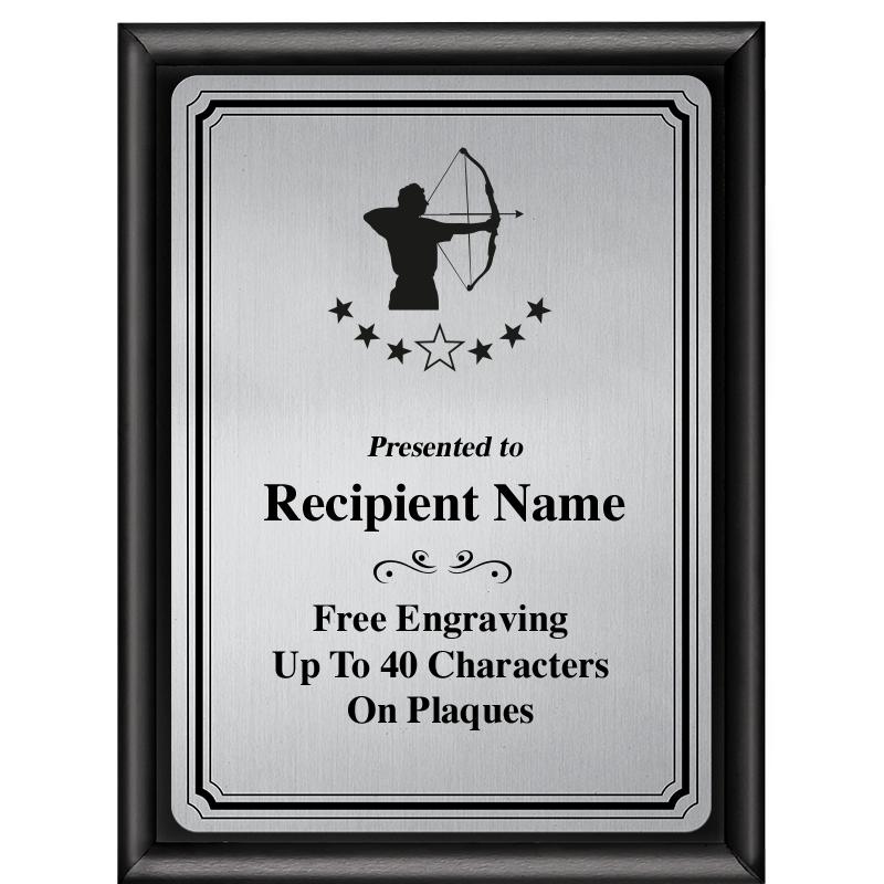 6X8 SLVR TRIO PLT BLK SHNY PLQ