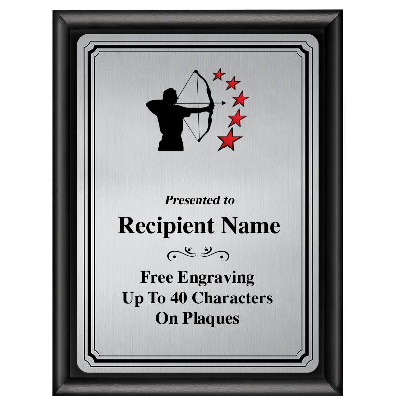 6X8 SLVR TRIO PLT BLK SHNY PLQ