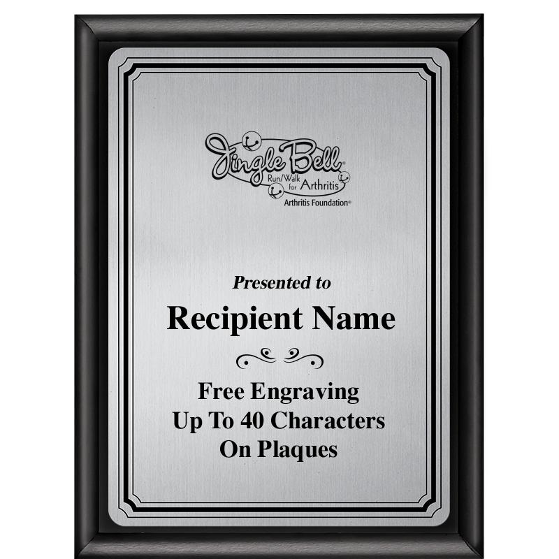 6X8 SLVR TRIO PLT BLK SHNY PLQ