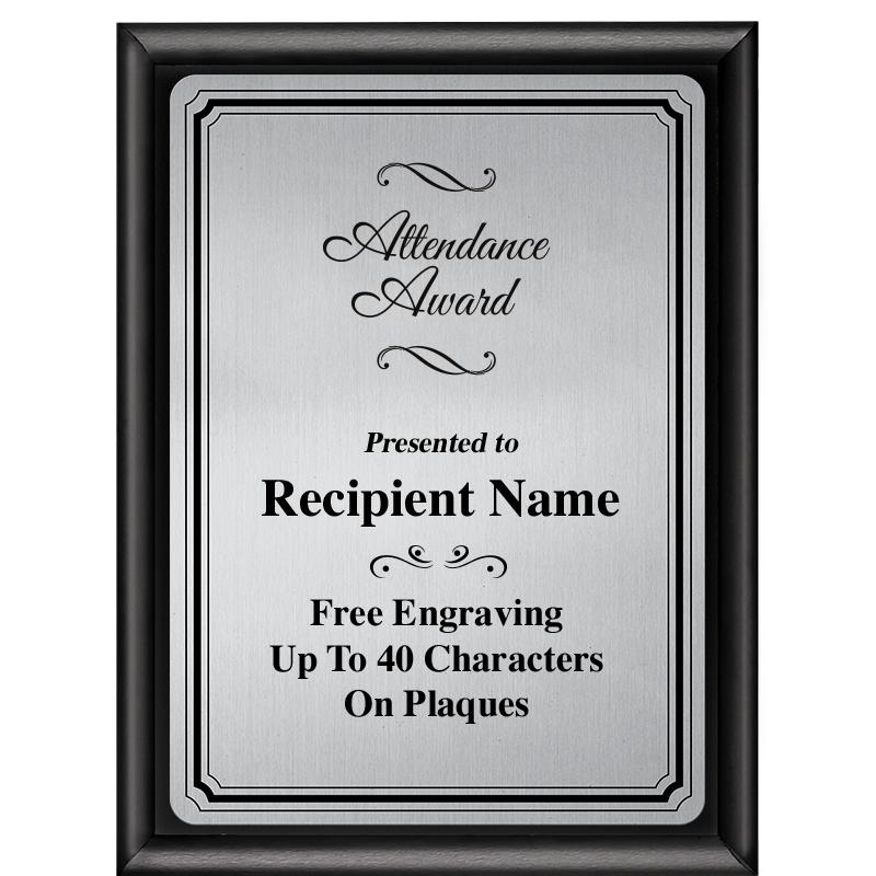 6X8 SLVR TRIO PLT BLK SHNY PLQ