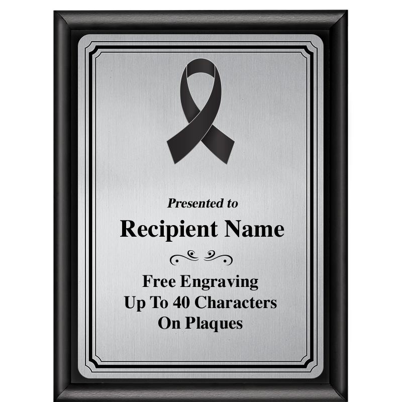 6X8 SLVR TRIO PLT BLK SHNY PLQ