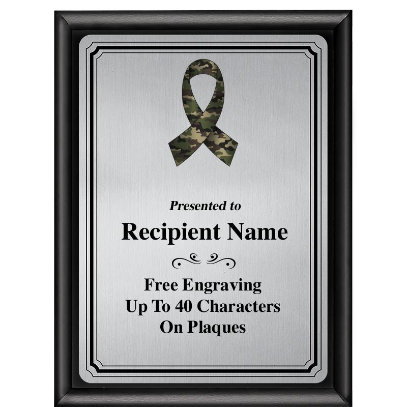 6X8 SLVR TRIO PLT BLK SHNY PLQ