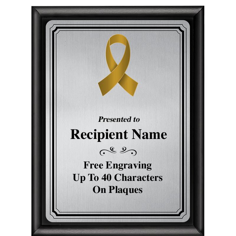 6X8 SLVR TRIO PLT BLK SHNY PLQ