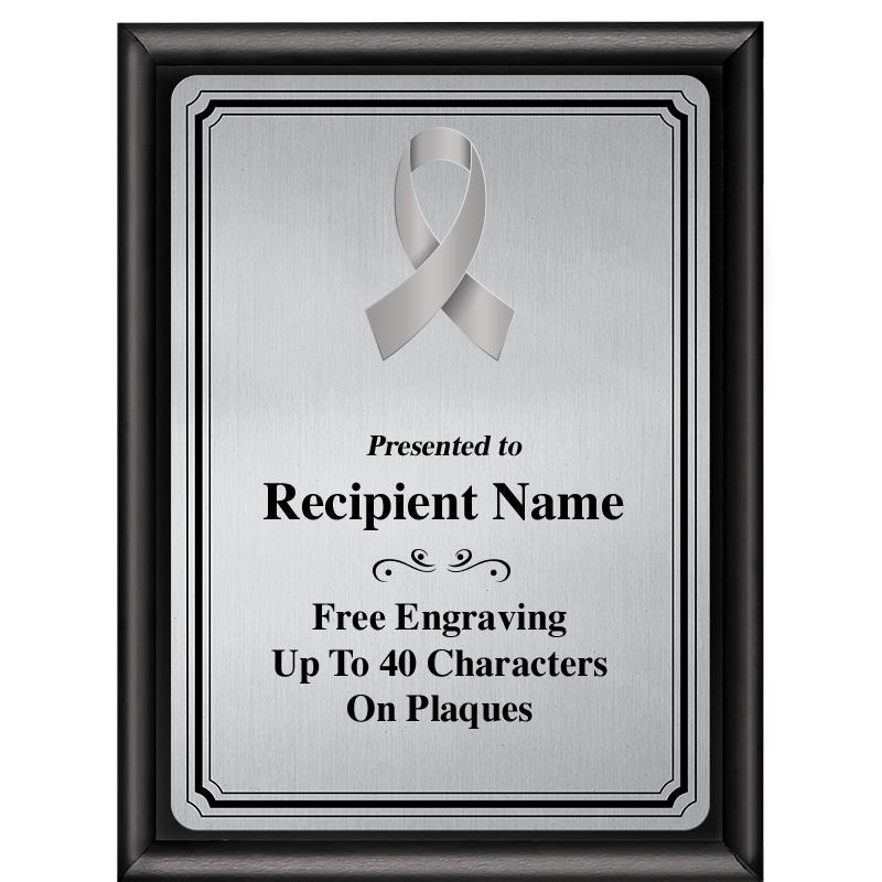 6X8 SLVR TRIO PLT BLK SHNY PLQ