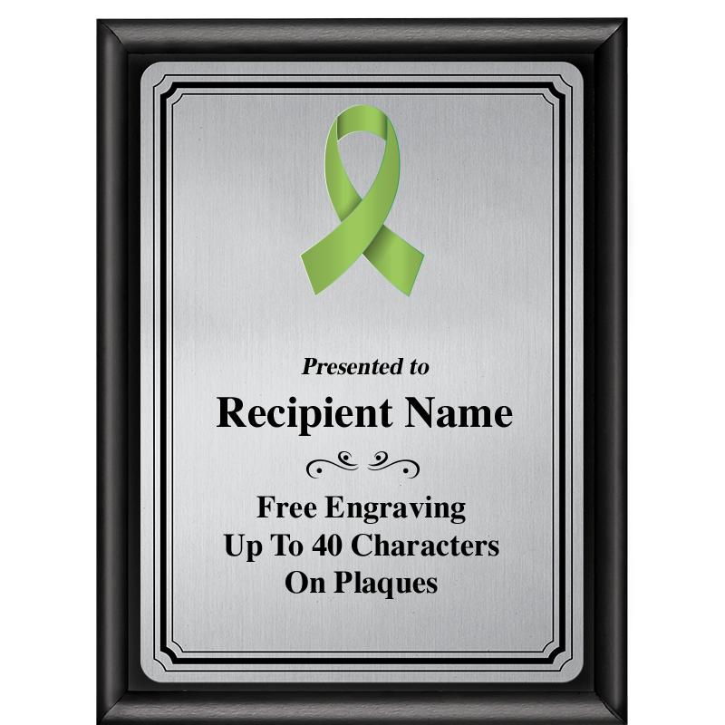 6X8 SLVR TRIO PLT BLK SHNY PLQ