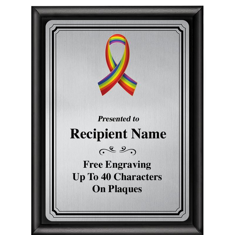 6X8 SLVR TRIO PLT BLK SHNY PLQ