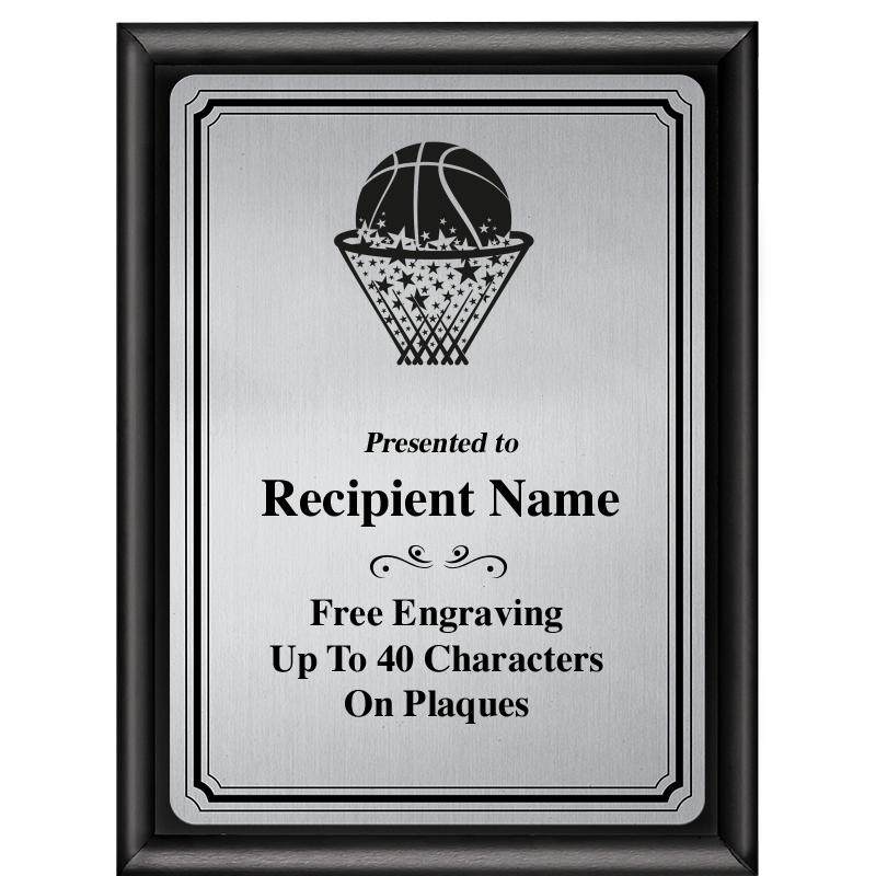 6X8 SLVR TRIO PLT BLK SHNY PLQ