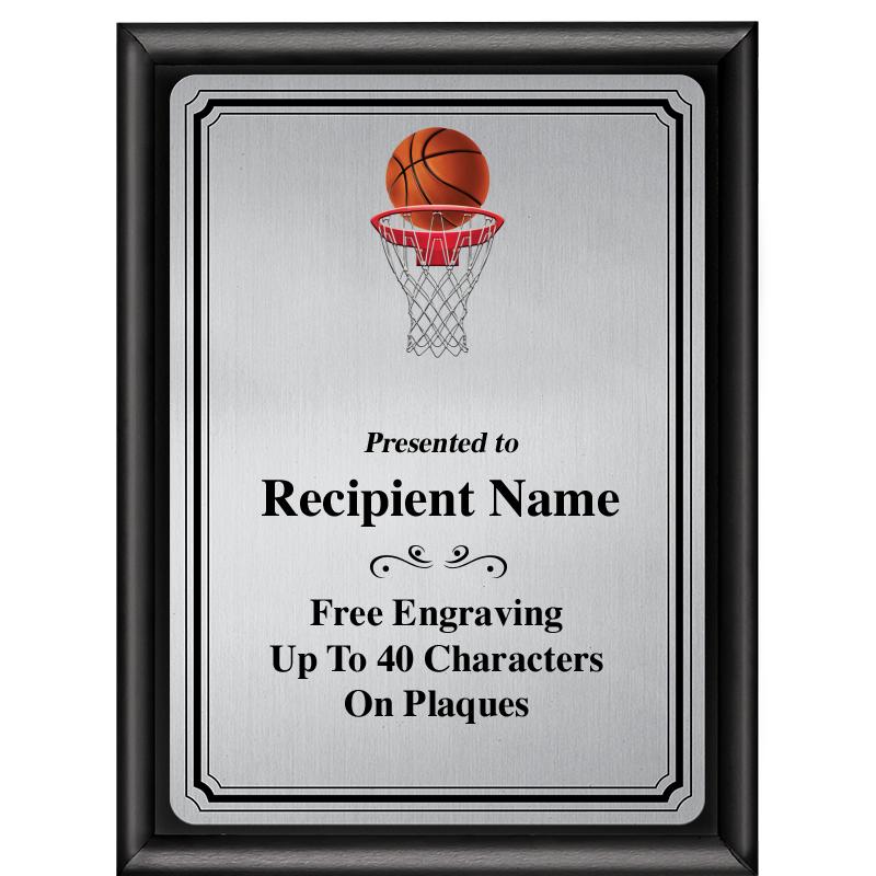 6X8 SLVR TRIO PLT BLK SHNY PLQ