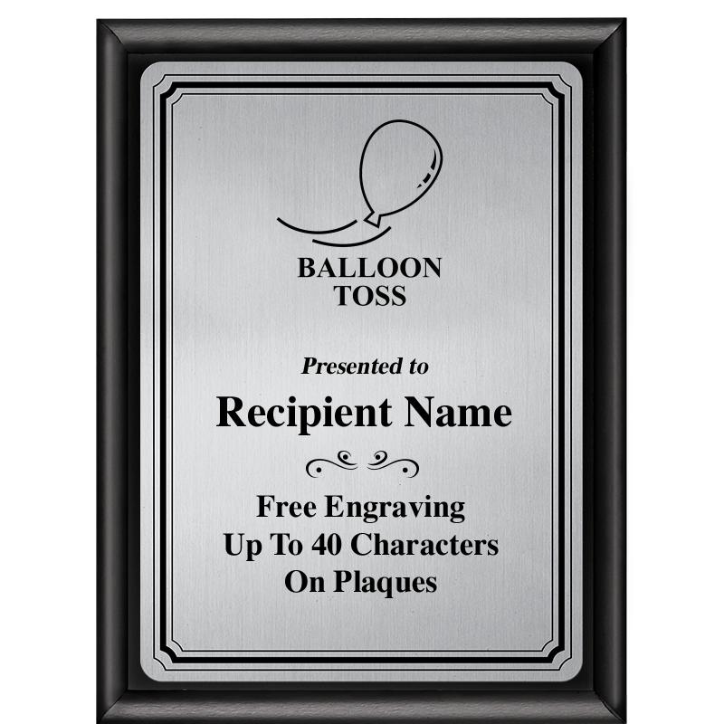 6X8 SLVR TRIO PLT BLK SHNY PLQ