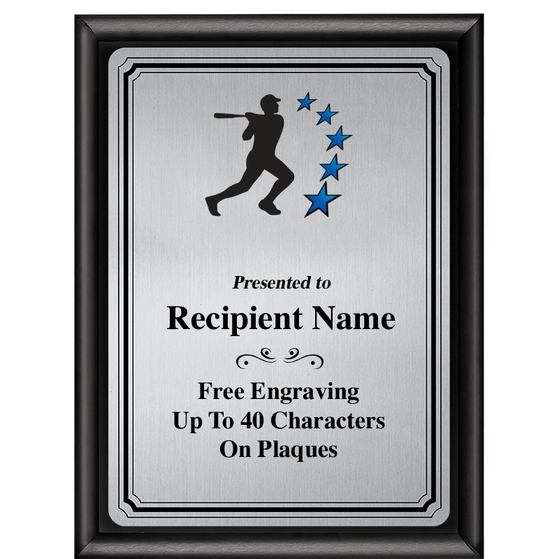 6X8 SLVR TRIO PLT BLK SHNY PLQ