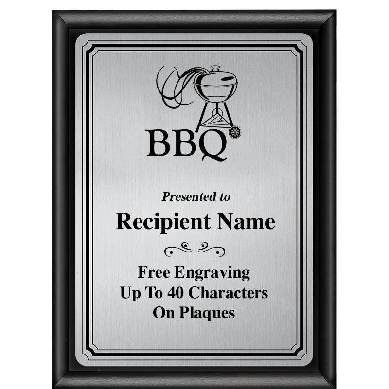 6X8 SLVR TRIO PLT BLK SHNY PLQ