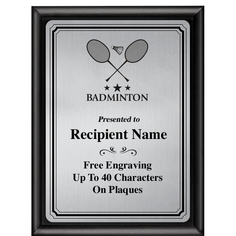 6X8 SLVR TRIO PLT BLK SHNY PLQ