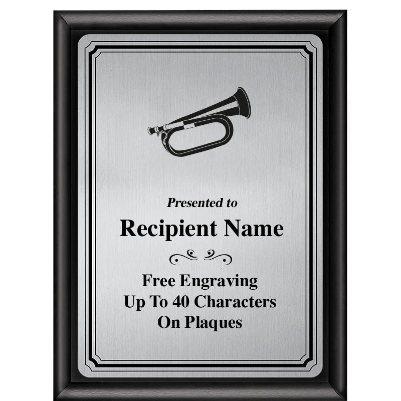 6X8 SLVR TRIO PLT BLK SHNY PLQ