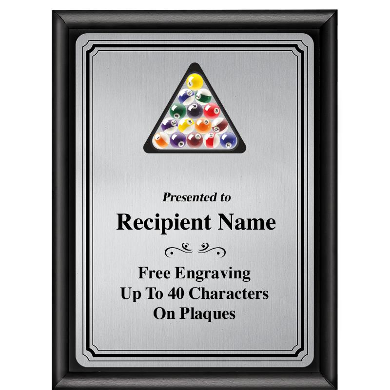 6X8 SLVR TRIO PLT BLK SHNY PLQ