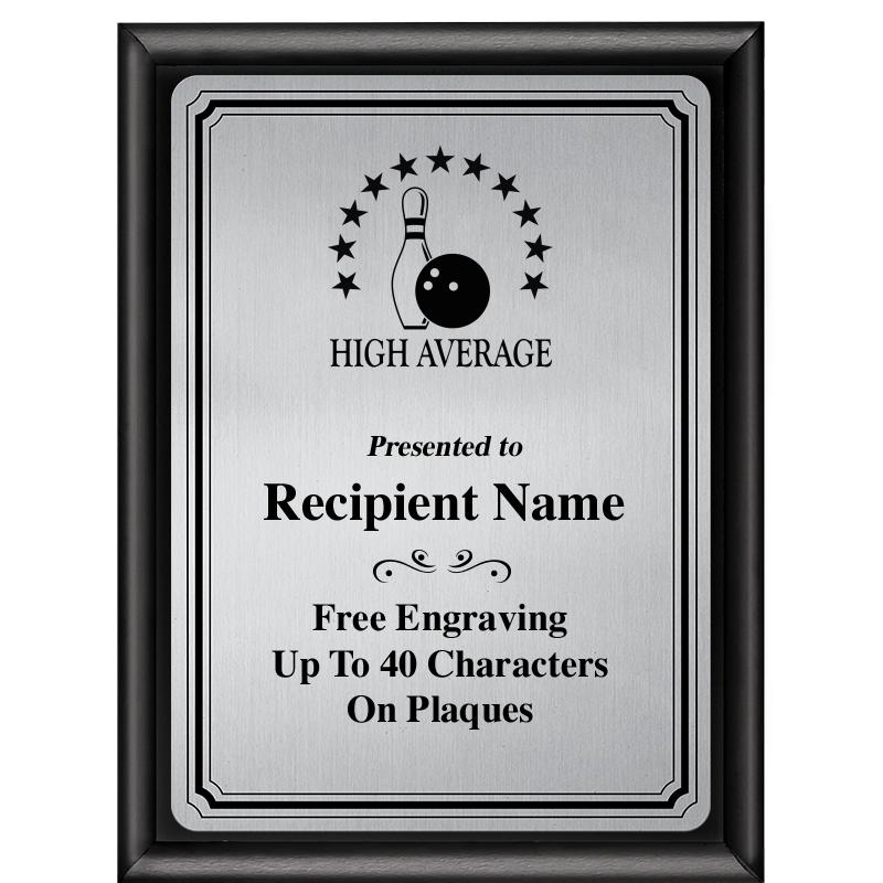 6X8 SLVR TRIO PLT BLK SHNY PLQ