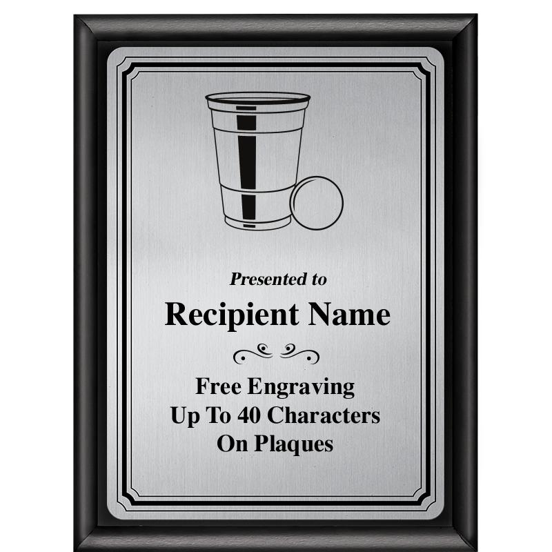 6X8 SLVR TRIO PLT BLK SHNY PLQ