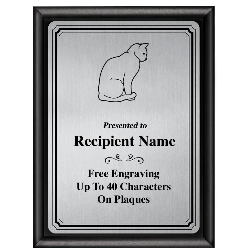 6X8 SLVR TRIO PLT BLK SHNY PLQ