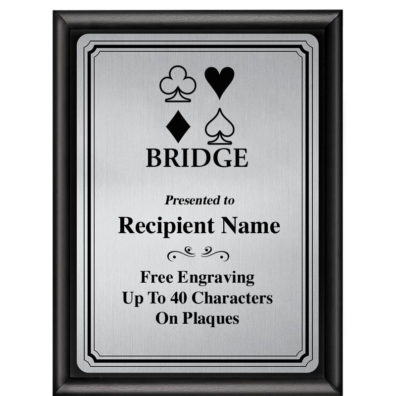 6X8 SLVR TRIO PLT BLK SHNY PLQ