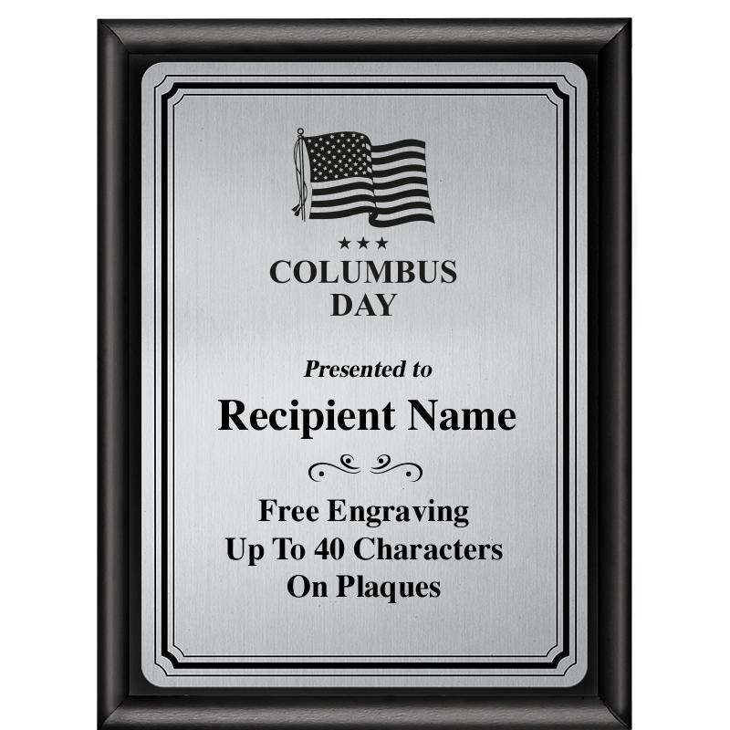 6X8 SLVR TRIO PLT BLK SHNY PLQ